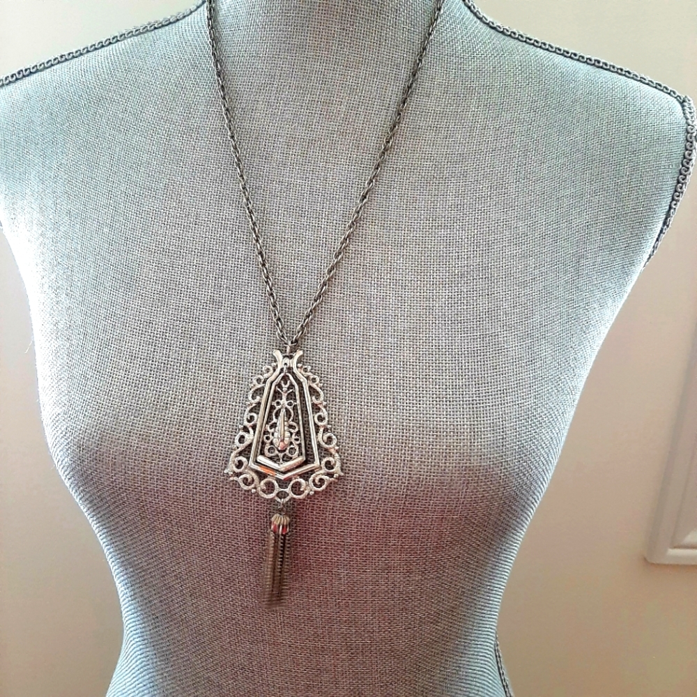 Vintage Silver Long Necklace